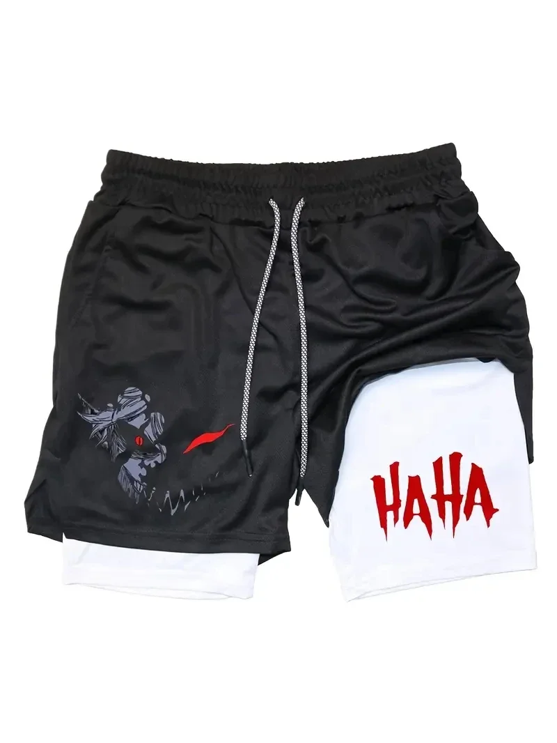 

Mens Sports Shorts Anime Berserk Guts Quick Drying Breathable 2 in1 Double Layer Shorts Running Sports Fitness gym Shorts