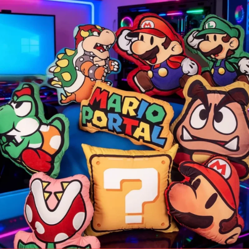 

Cartoon Waluigi Plush Toy Cute Toadette Yoshi Peach Figure 35cm Printing Throw Pillow Fans Birthday Gifts