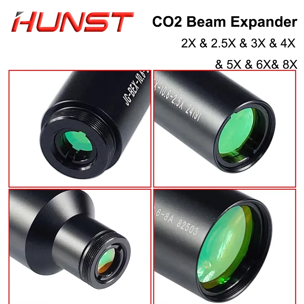 Hunst CO2 Laser Beam Expander 1.5X 2.5X 3X 4X Expansion Ratio M22*0.75 Lense Optics For CO2 10600nm Laser Marking Machine