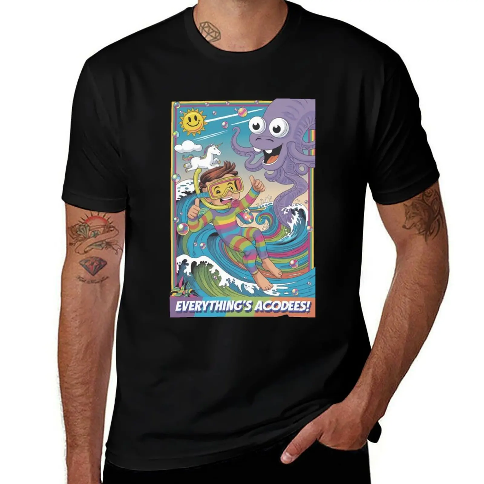 

Joyful Diver vs. Friendly Chaos Kraken T-Shirt Funny t-shirt customs design your own Aesthetic clothing t shirts men