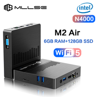 MLLSE Mini PC M2 Air Intel Gemini Lake N4000 Windows 11 6GB RAM 128GB ROM Dual-Band WiFi Bluetooth USB Mini Computer