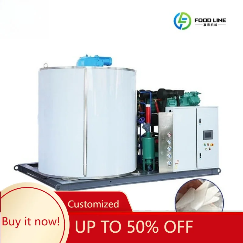 FL Hot Sale  Industrial 2-100ton Big  Fresh Keeping and Cold Chain Logistics Daily Output Flake Ice Maker Machine Customized