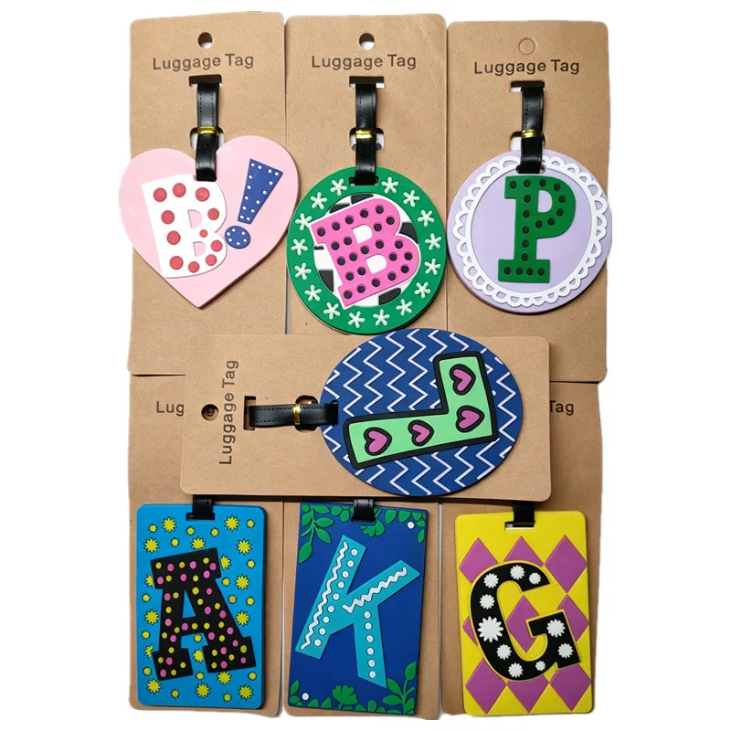 English Letter Luggage Tags Suitcase Name ID Address Clip Travel Accessories Silica Gel Portable Baggage Label Anti Loss Signs