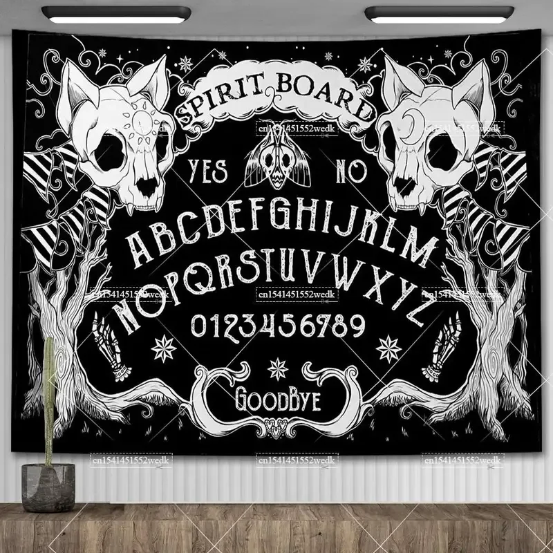 Ouija Board Tapestry Mandala Gothic Baphomet Occult Tapestry Aesthetic Room Decor Witchcraft Astrology Tarot Tablecloths