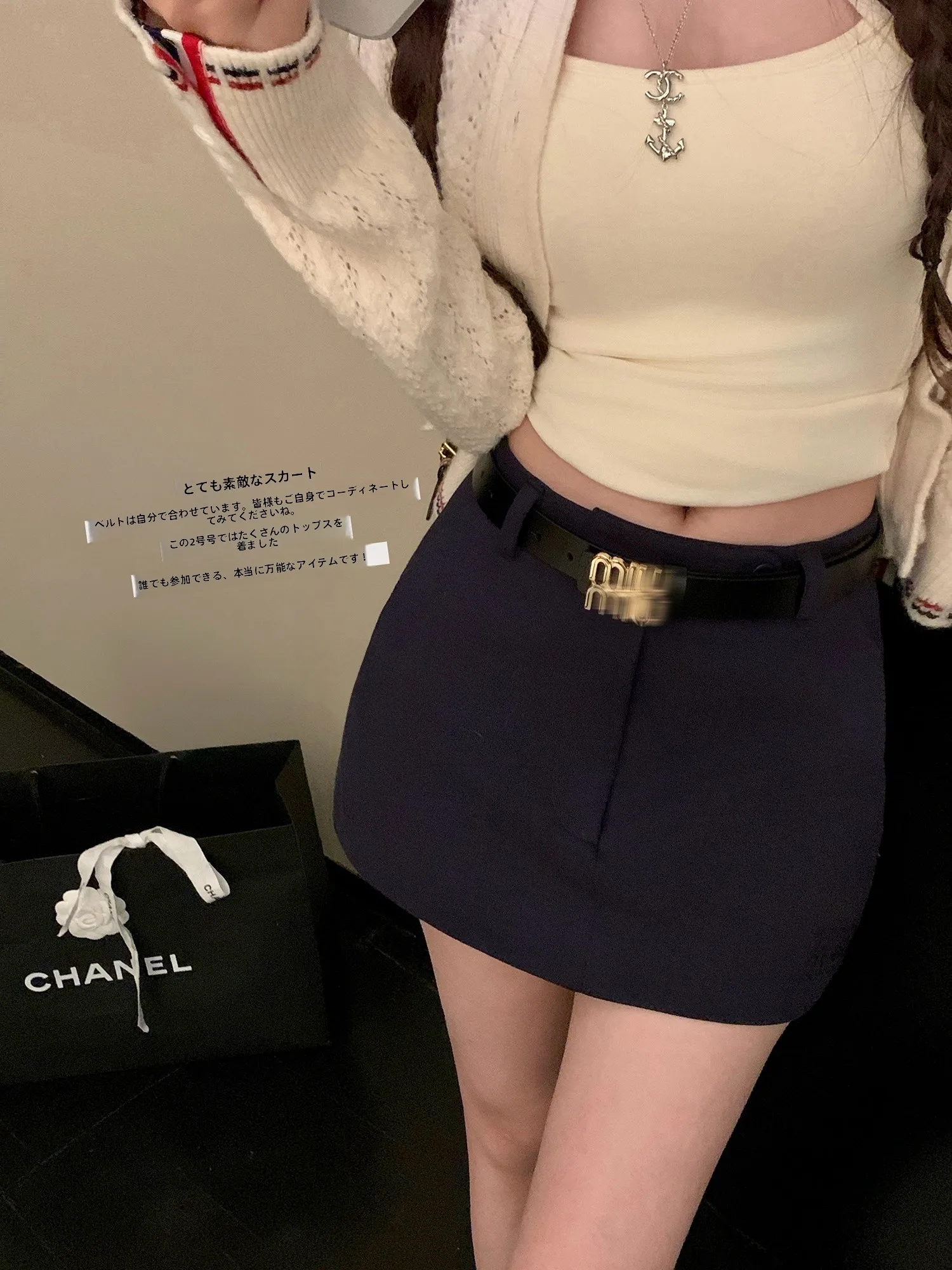 

Chien Mid-Waist A-Line Skirt with Embroidery And Fruit Button Door Front Zipper Soft Comfortable Cotton Commute Sle Women's...