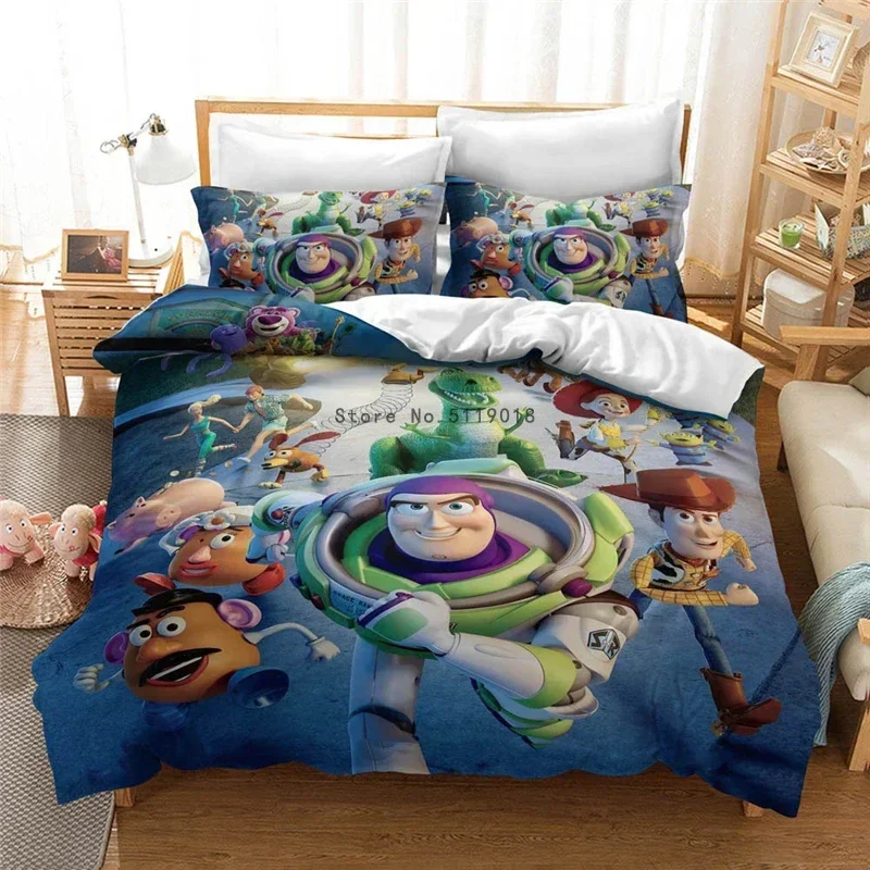 Disney Cartoon Toy Story Bedding Set King Size Quilt Duvet Cover for Kids Bedroom Decora Boy Bed Duvet Cover Dropshipping