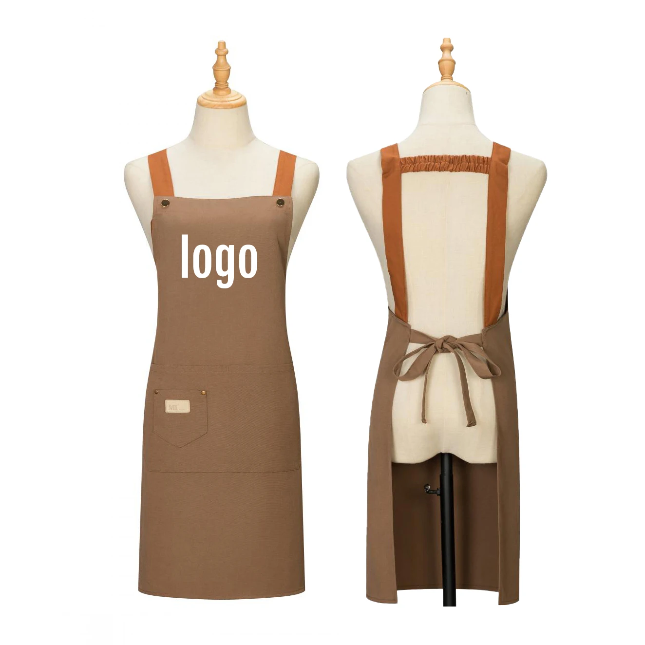 Apron Custom Logo Kitchen Aprons for Women Men Food Shop Cleaning Smock Barber Nail Beauty Salon Robes Chef Water Drop Mandiles