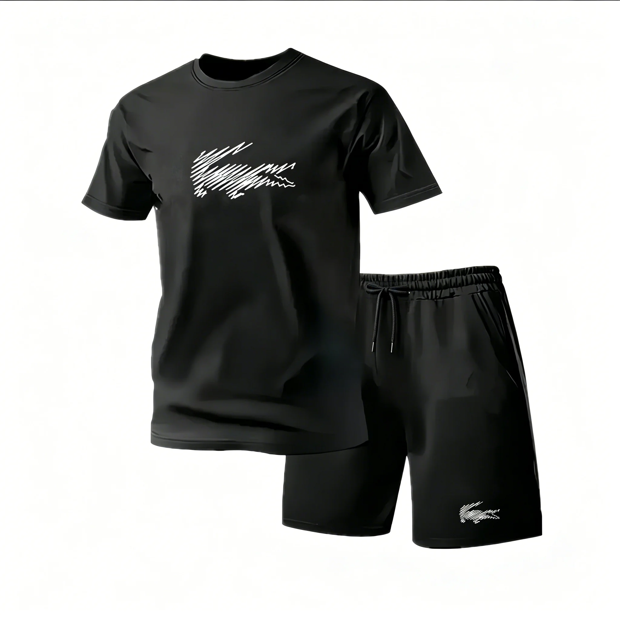 

Men's two-piece sportswear short sleeved T-shirt and pants set running and fitness sportswear 2026 summer big discount