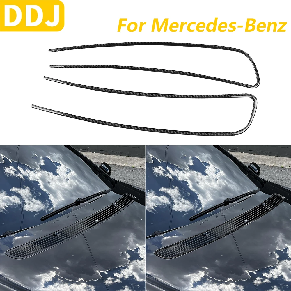 

For Mercedes-Benz E-Class W211 2003-2009 Carbon Fiber Exterior Engine Hood Vent Panel Cover Car Accessories Decoration Sticker