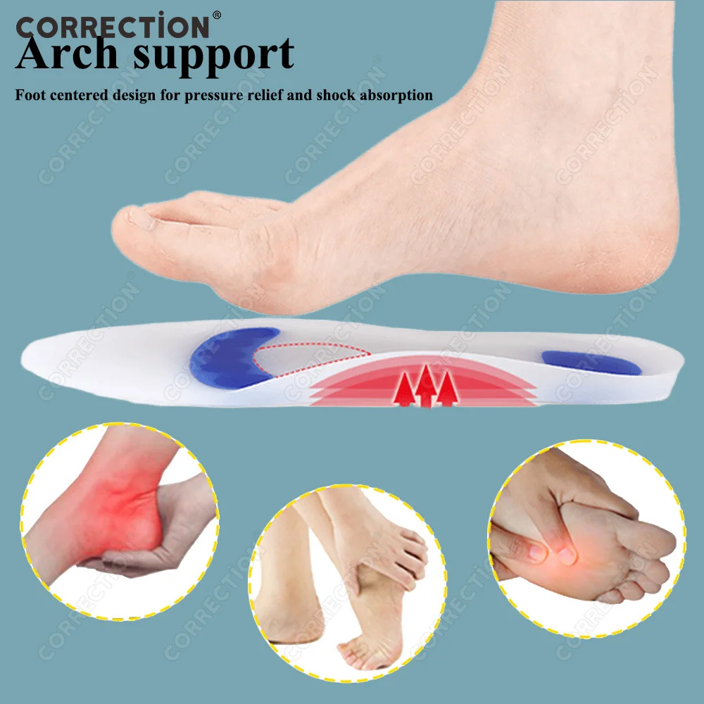 

Ортопедические стельки CORRECTiONGel для плоскостопия, поддержка свода стопы, облегчение подошвенного фасциита, амортизация, медицинские стельки для мужчин и женщин