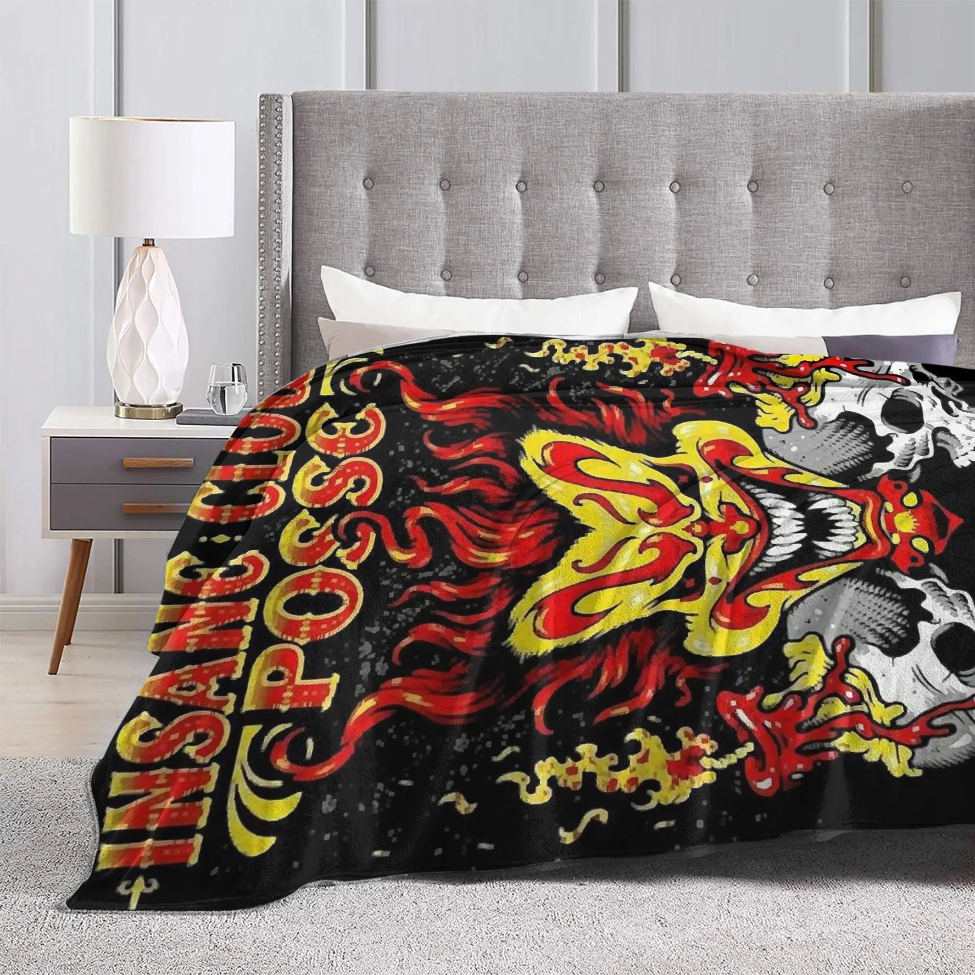 مجنون مهرج بوسي الفرقة بطانيات قطيفة الفتيات الفتيان الفانيلا رمي بطانية للمنزل ديكور سوبر لينة المفرش هدية عيد ميلاد #3