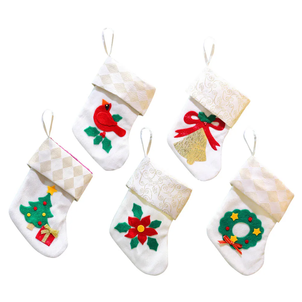 

Christmas Sock Hanging Decor Cute Xmas Tree Fireplace Wall Door Decoration for Holiday Party Home Office School Kids Gift