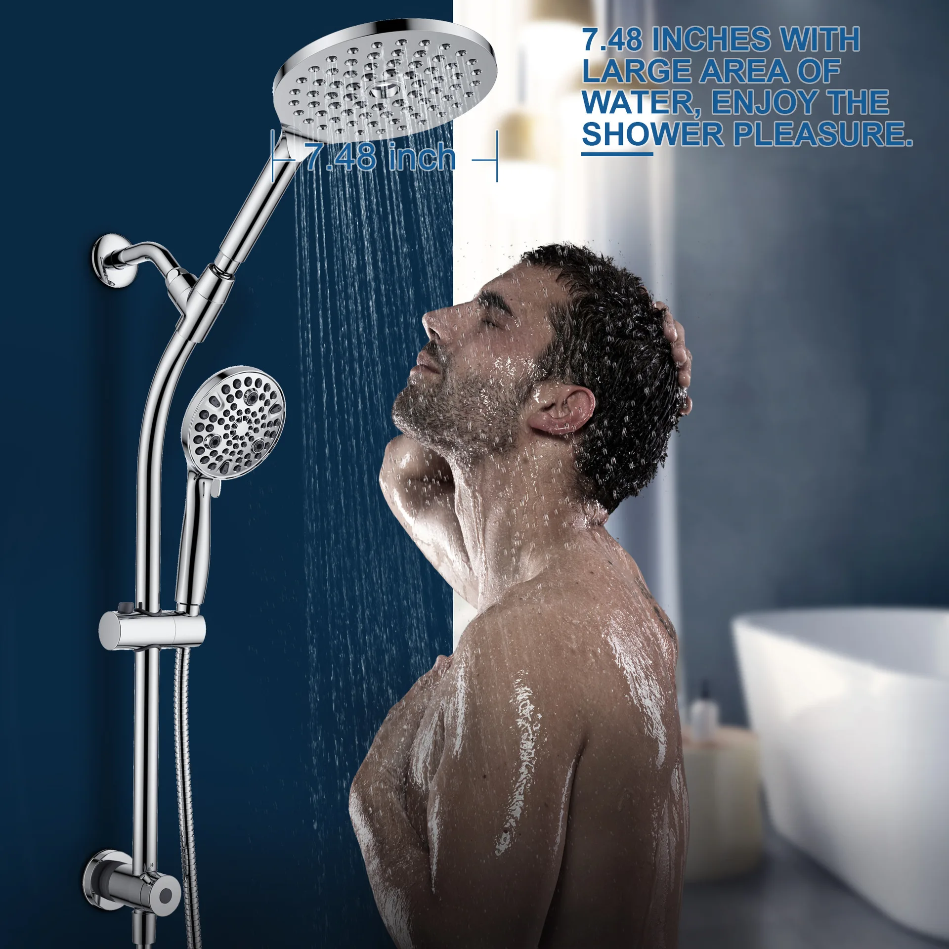 Luxury Newest Bathroom shower head Complete set Chrome plated Shower spray set Fashion modern Shower set Multi-mode spray