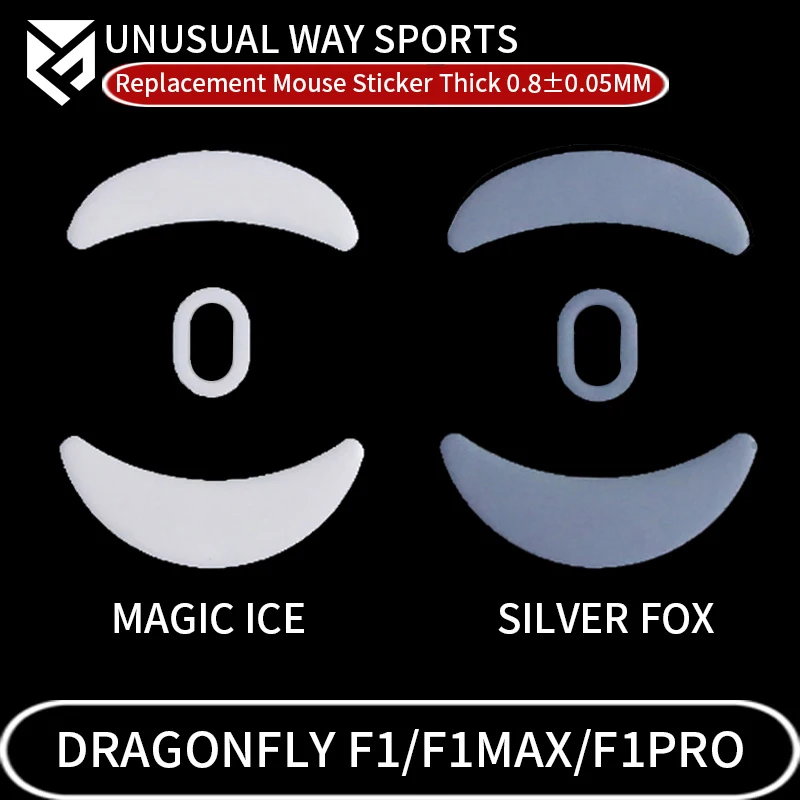 UnusualWaySports Mouse Skates Feet VGN Dragonfly F1 Pro Max Cambered Surface PTFE Anti Collapse Magic Ice Silver Fox