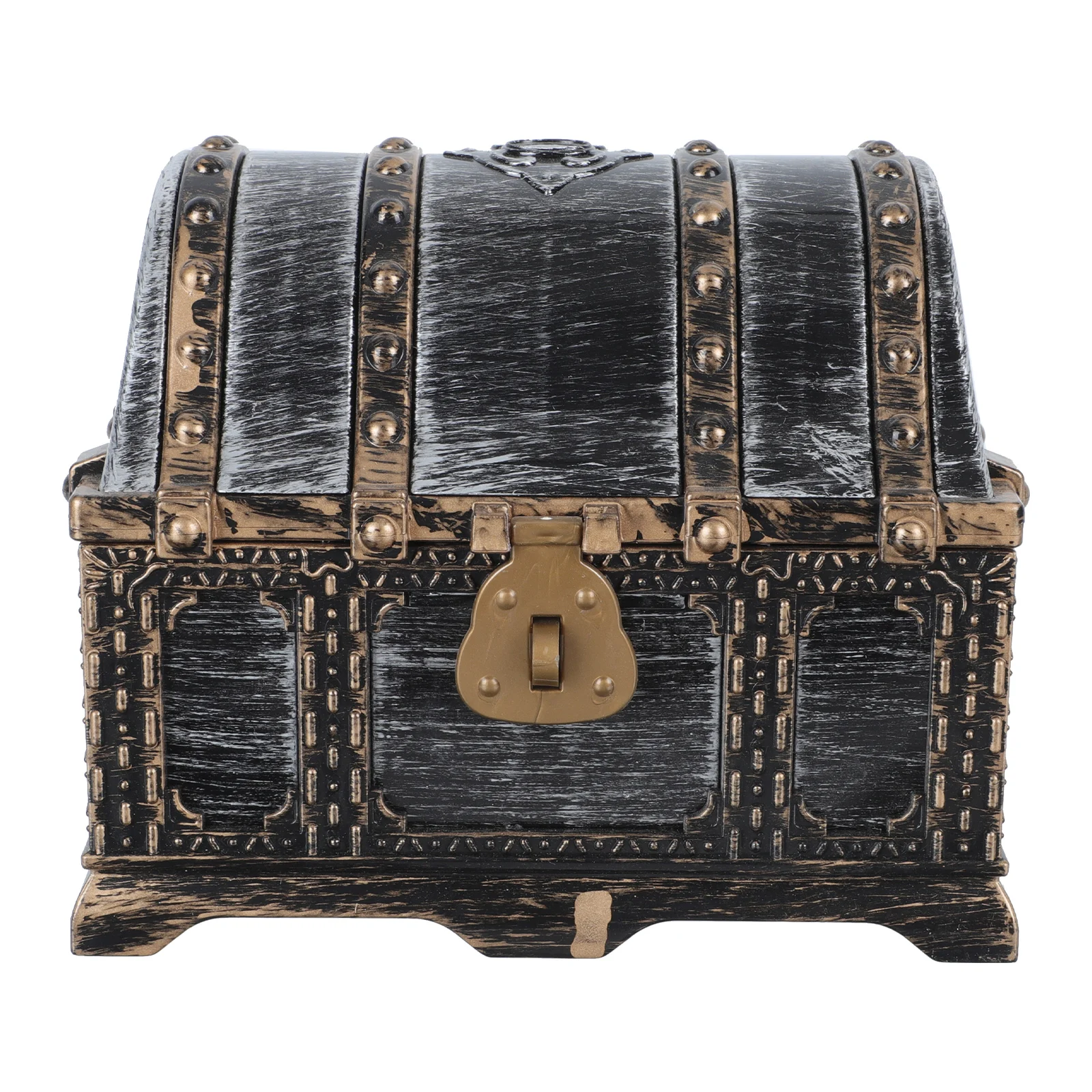 

1pc Pirate Treasure Chest Storage Box Keepsake Game Prop Halloween Party Plaything Mini Treasure Box Reusable Plastic
