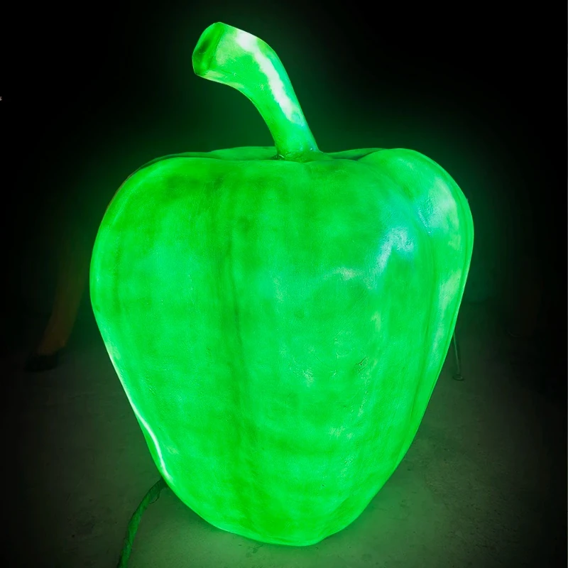 

Colored resin bell pepper decoration led lights kitchen dining garden family holiday decoration