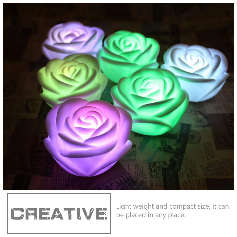 4 pezzi lampada rosa decorazione realistica luce notturna da giardino per esterni romantica lampada da patio per San Valentino luce di design rosa