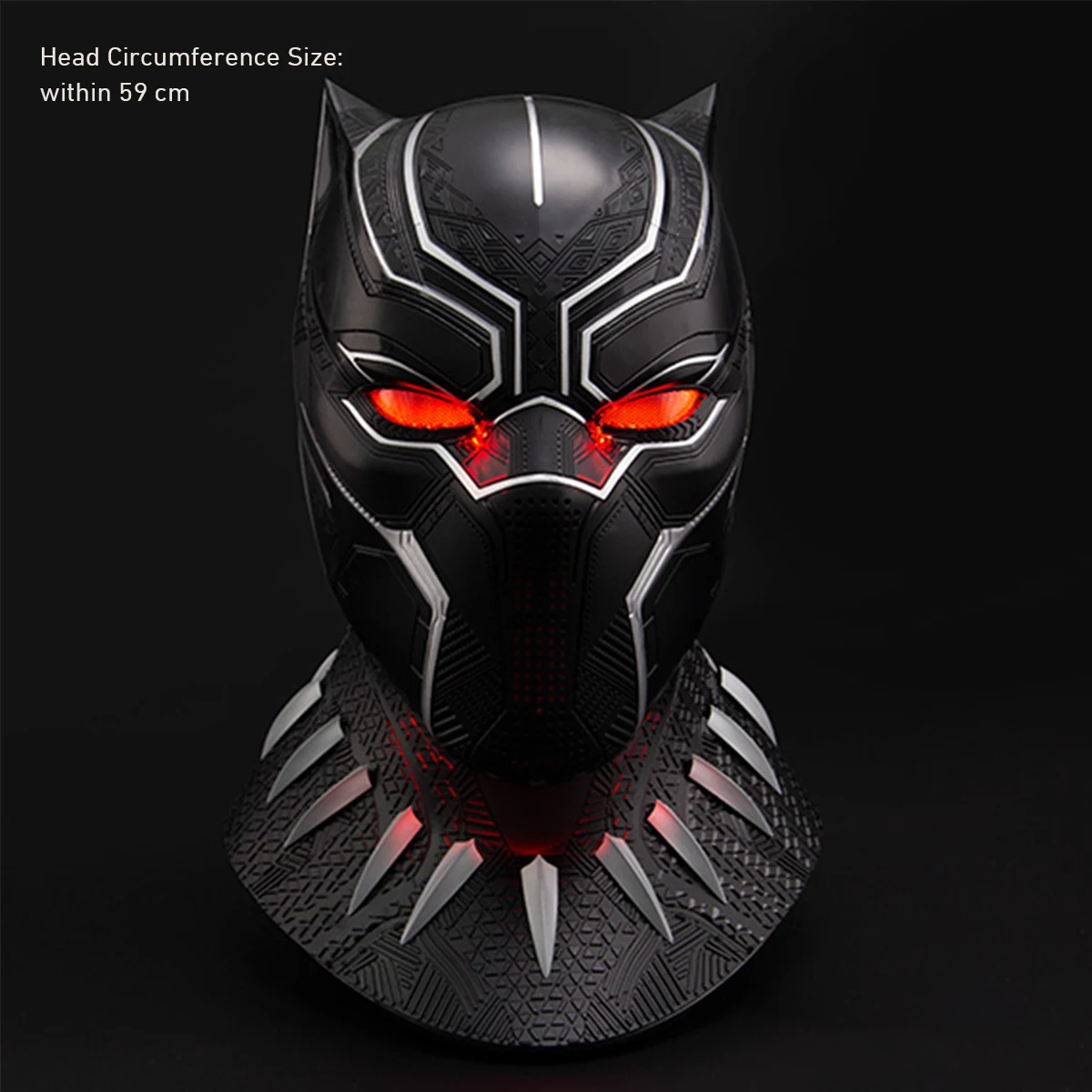 HiPlay Killerbody 1/1 Black Panther Helmet with Touch-Control Eye Lights and Bust Base Collectible and Wearable