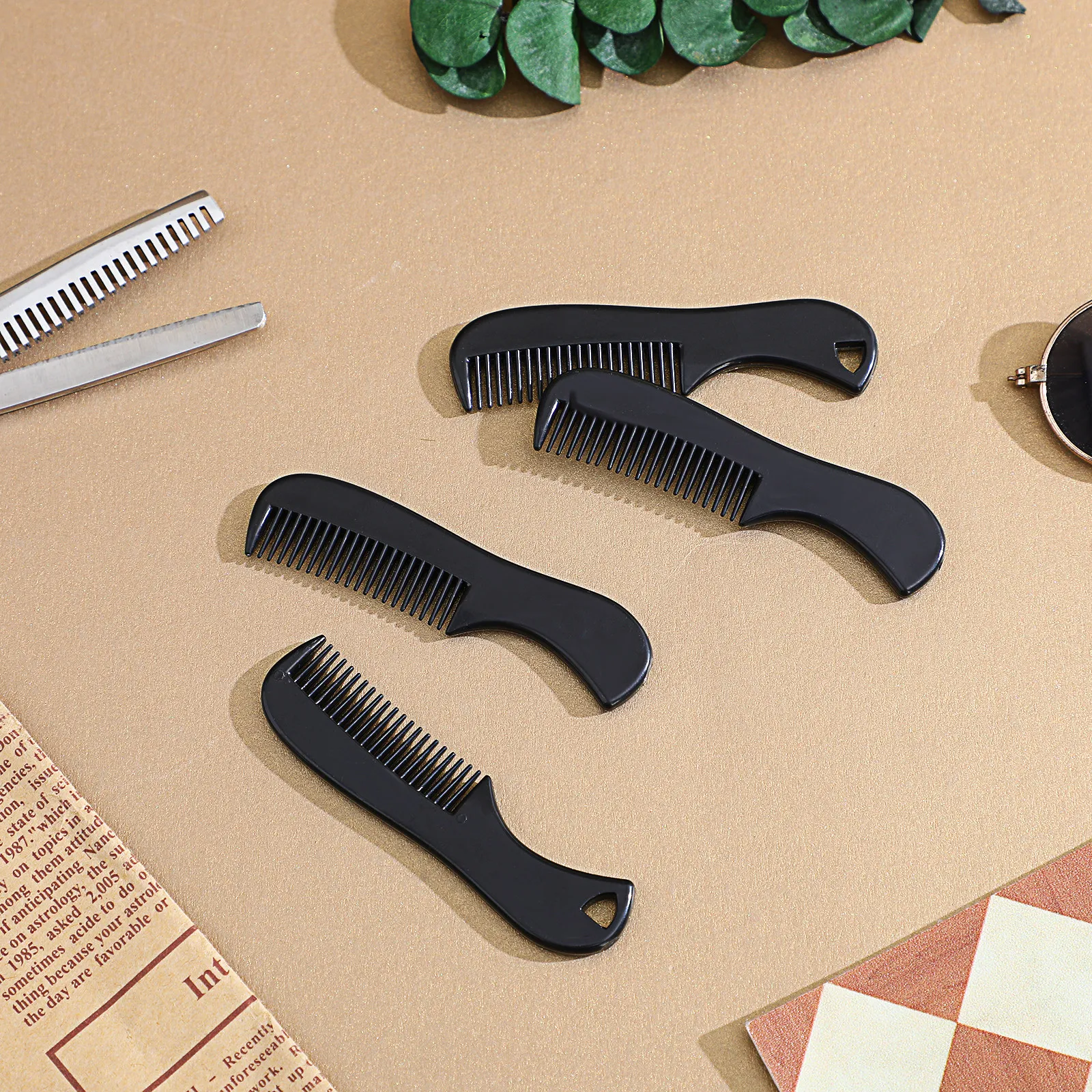10 Peines para Bigote y Barba, Tamaño de Bolsillo, Estilo Retro, Herramienta de Cuidado y Arreglo de Barba, Mini Peine para Hombres, Peines para Cabello Masculino