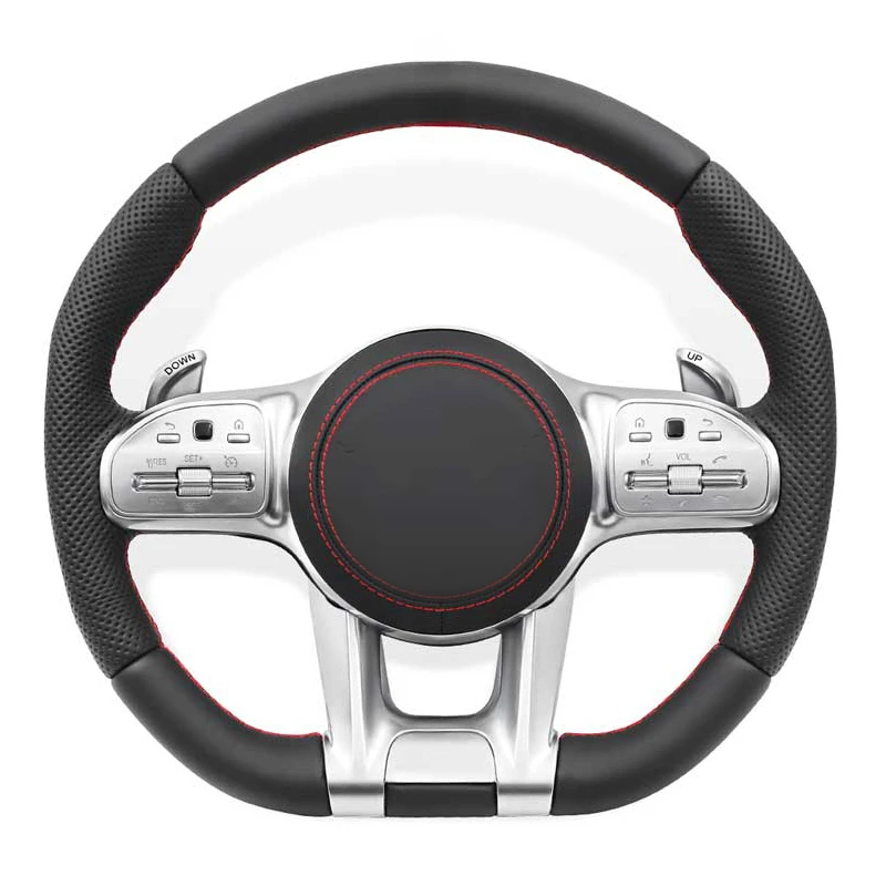 

For Mercedes-Benz AMG W213 W205 W222 W166 W177 W212 W221 GLA GLE GLC GLS C63 G63 S63 S500 C200 E300 E220D Leather Steering Wheel