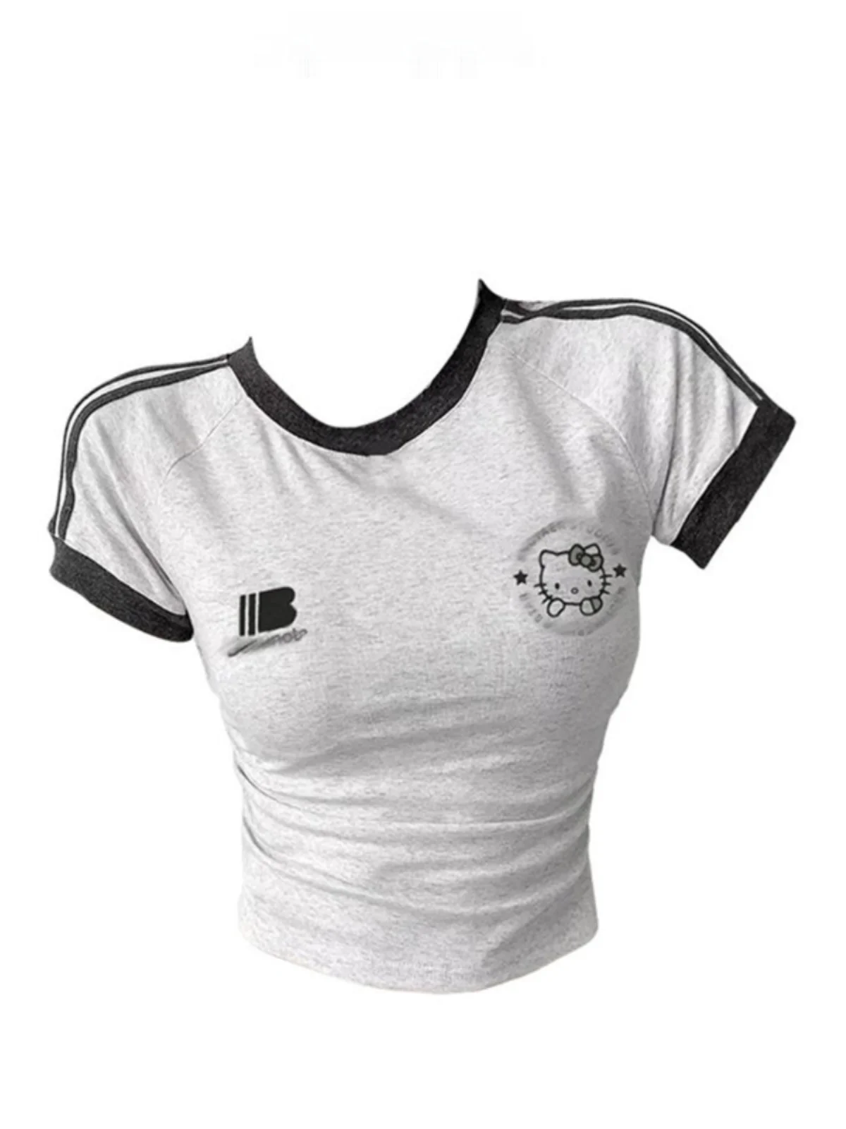 

Американская модная женская футболка Colion с цветными полосками, летняя, стильная, спортивная, облегающая, трендовая, для активного отдыха