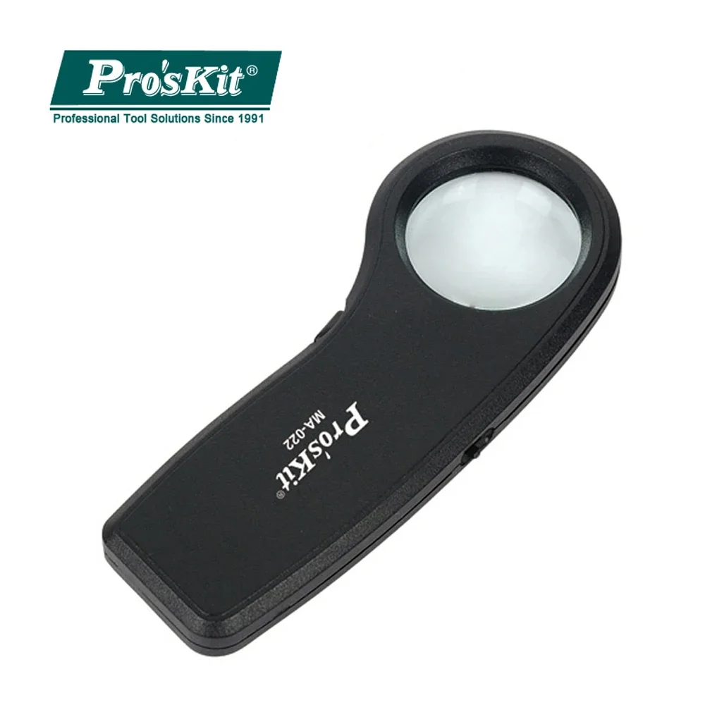 Pro'sKit MA-022 7.5X Times Handheld Magnifying Glass With LED Lights With Currency Detecting Function Read The Newspaper Tools