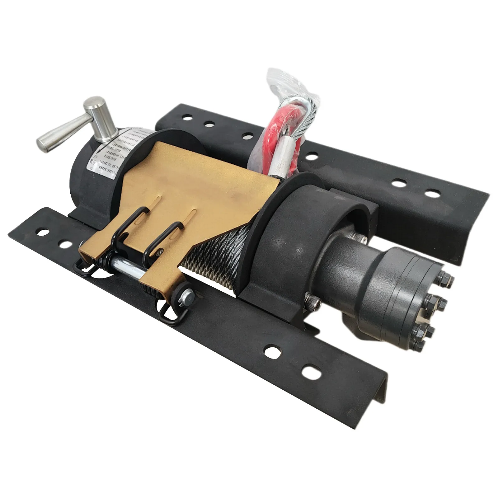 5-Double-inch steel material with manual clutch and wire rope hook for automotive and marine models.