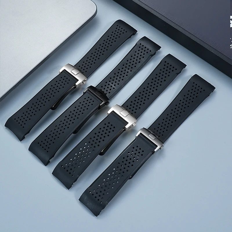 

Резиновый ремешок для часов 22 мм, 24 мм для TAG HEUER GRAND CARRERA, водонепроницаемый спортивный ремешок, мягкий силиконовый браслет для часов, ремешок для часов