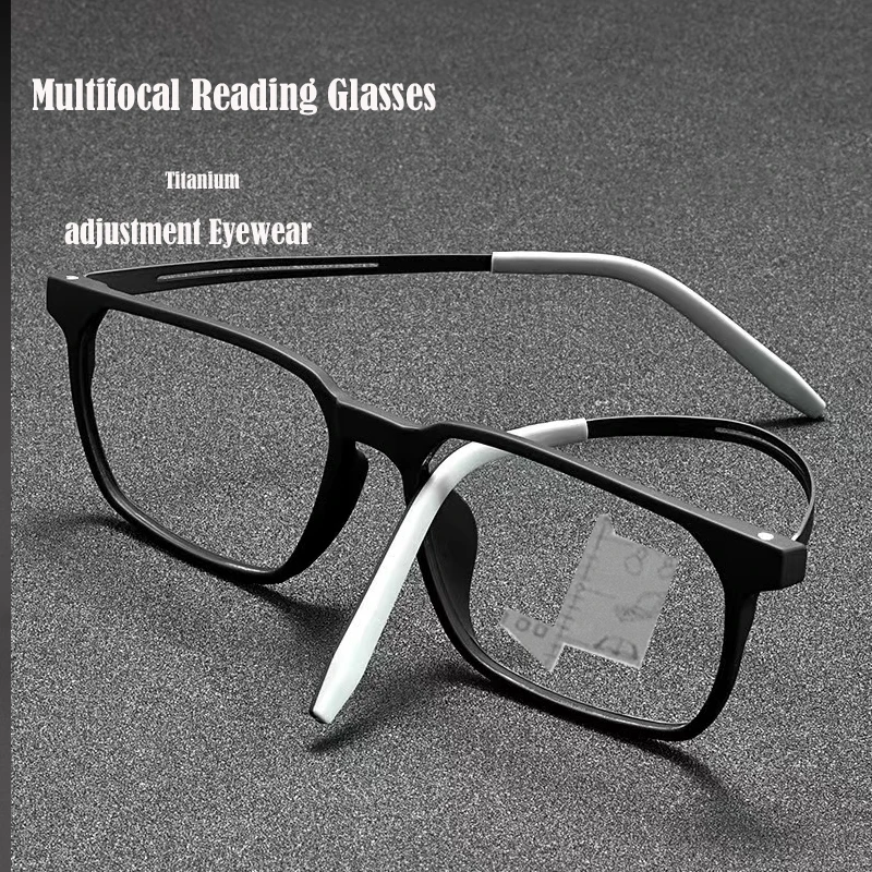 Pure Titanium Multifocal progressive reading glasses men women Far near dual-use Anti-Blue Light automatic adjustment Eyewear