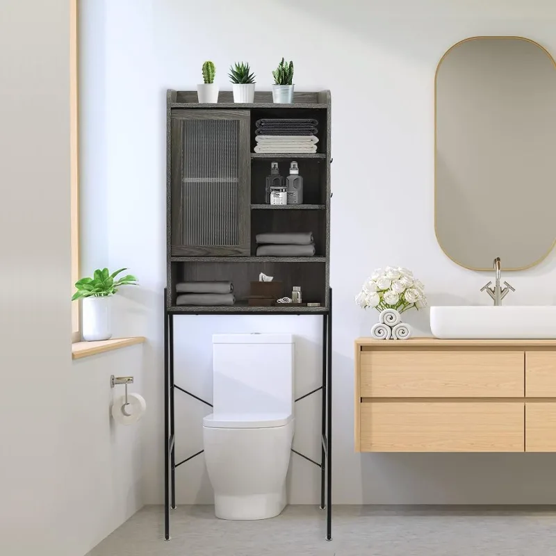 Over Toilet Storage Cabinet for Bathroom, Over Toilet Shelf Organizer, Freestanding Space Saver