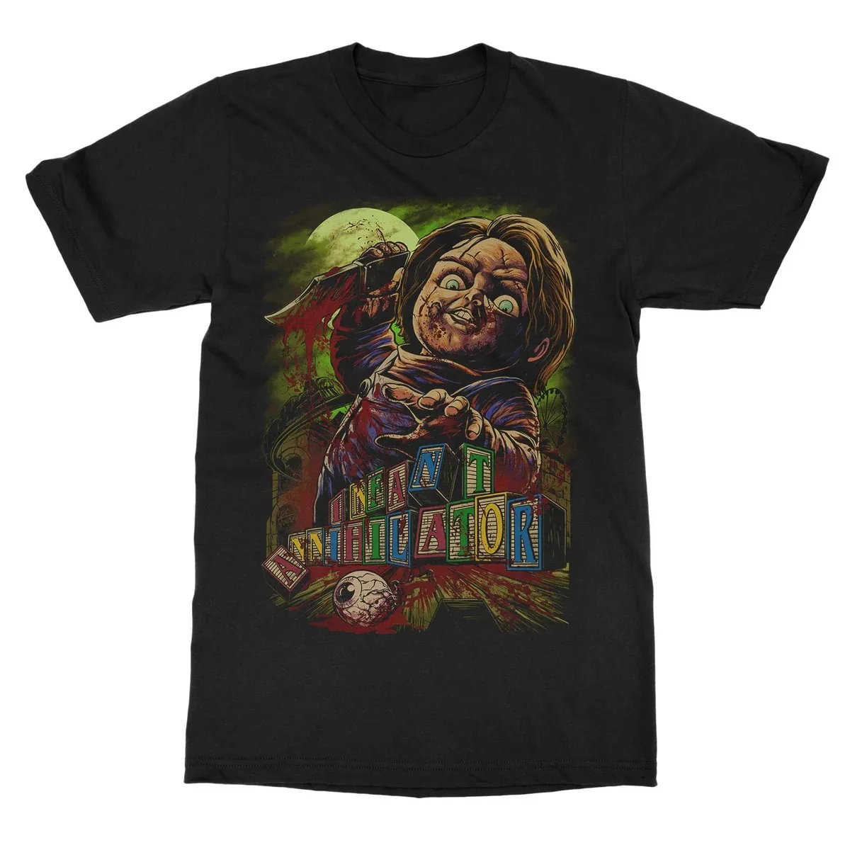 Vintage Horror Chky Infant Annihilator Print T Shirt, Gothic Streetwear Unisex Tee