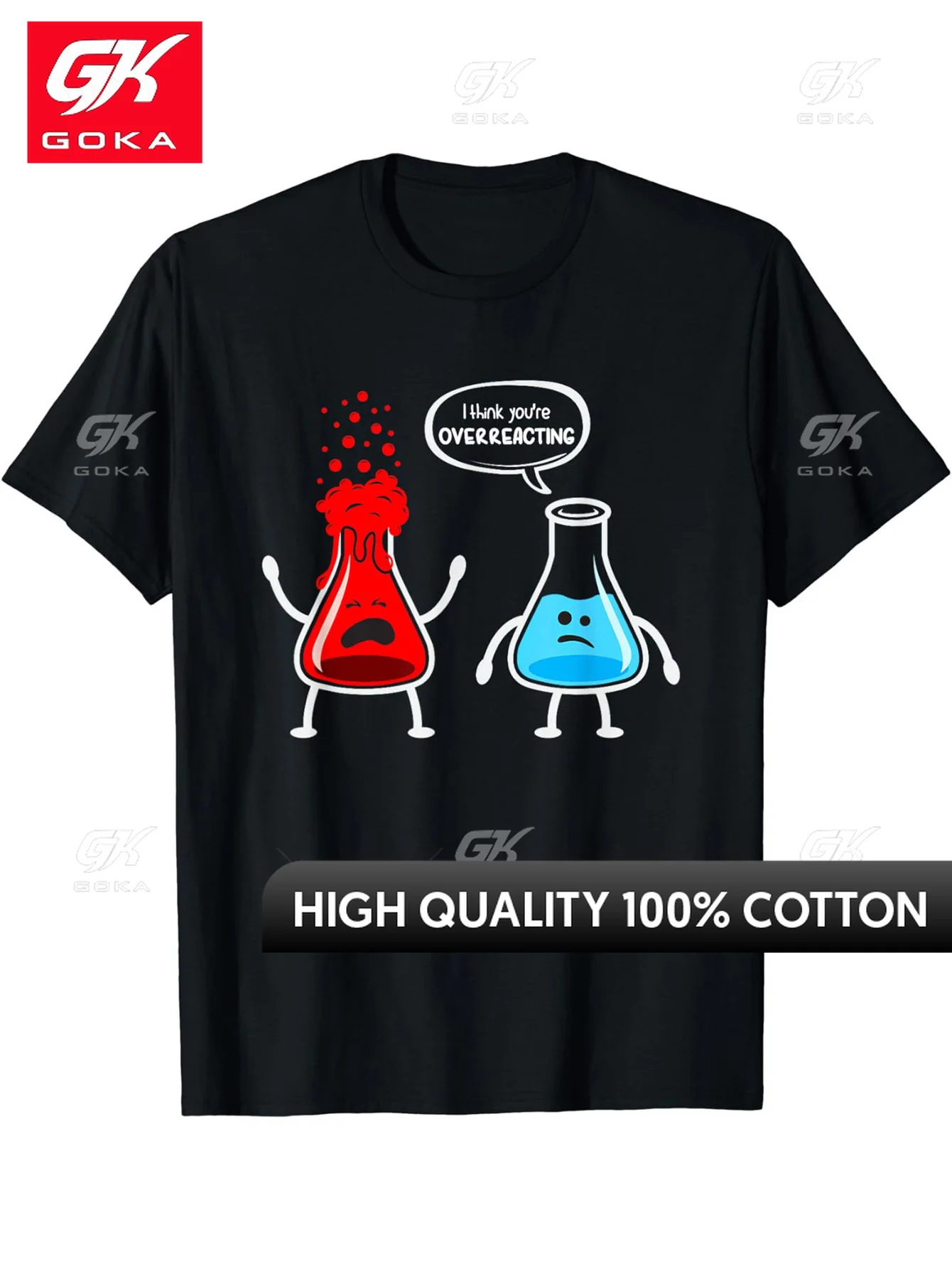 T-shirt À Col Rond À Manches Courtes Pour Hommes, Motif De Bouteille De Chimie De Dessin Animé Drôle, Été, Extérieur