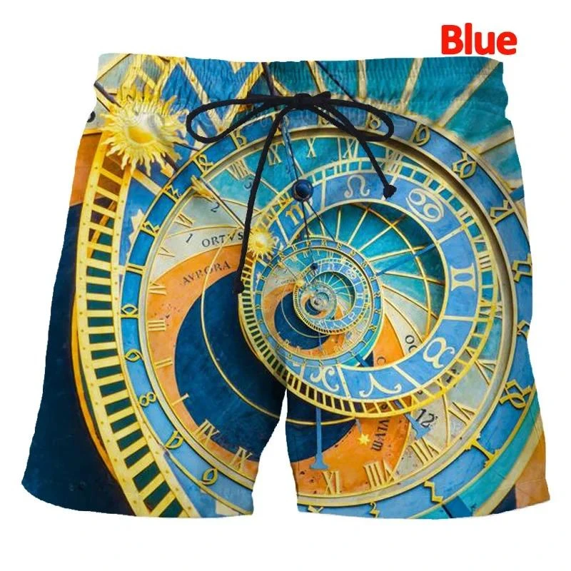 

Men's Summer Funny Swimwear Shorts Clock 3d Surfing Board Short Kids Beach Shorts Men Trunks Masculina Fitness Briefs 2024