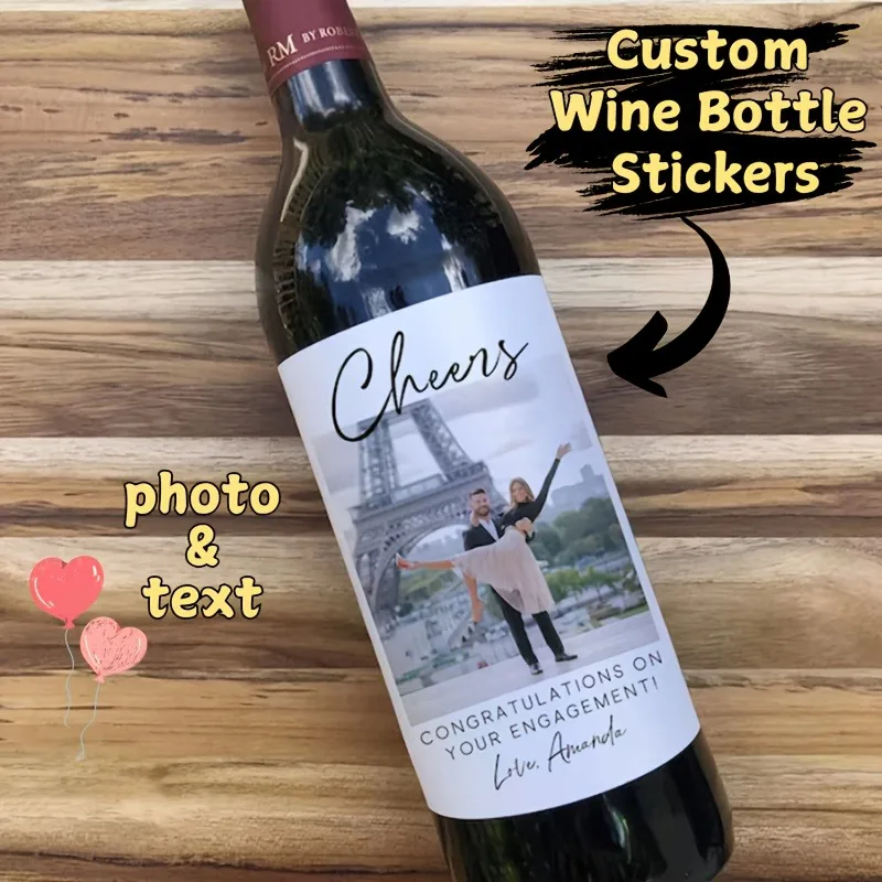 

Custom 8PCS Wine Bottle Stickers for Father's Day Personalized Dad Name Holiday Party Gift Bottle Labels