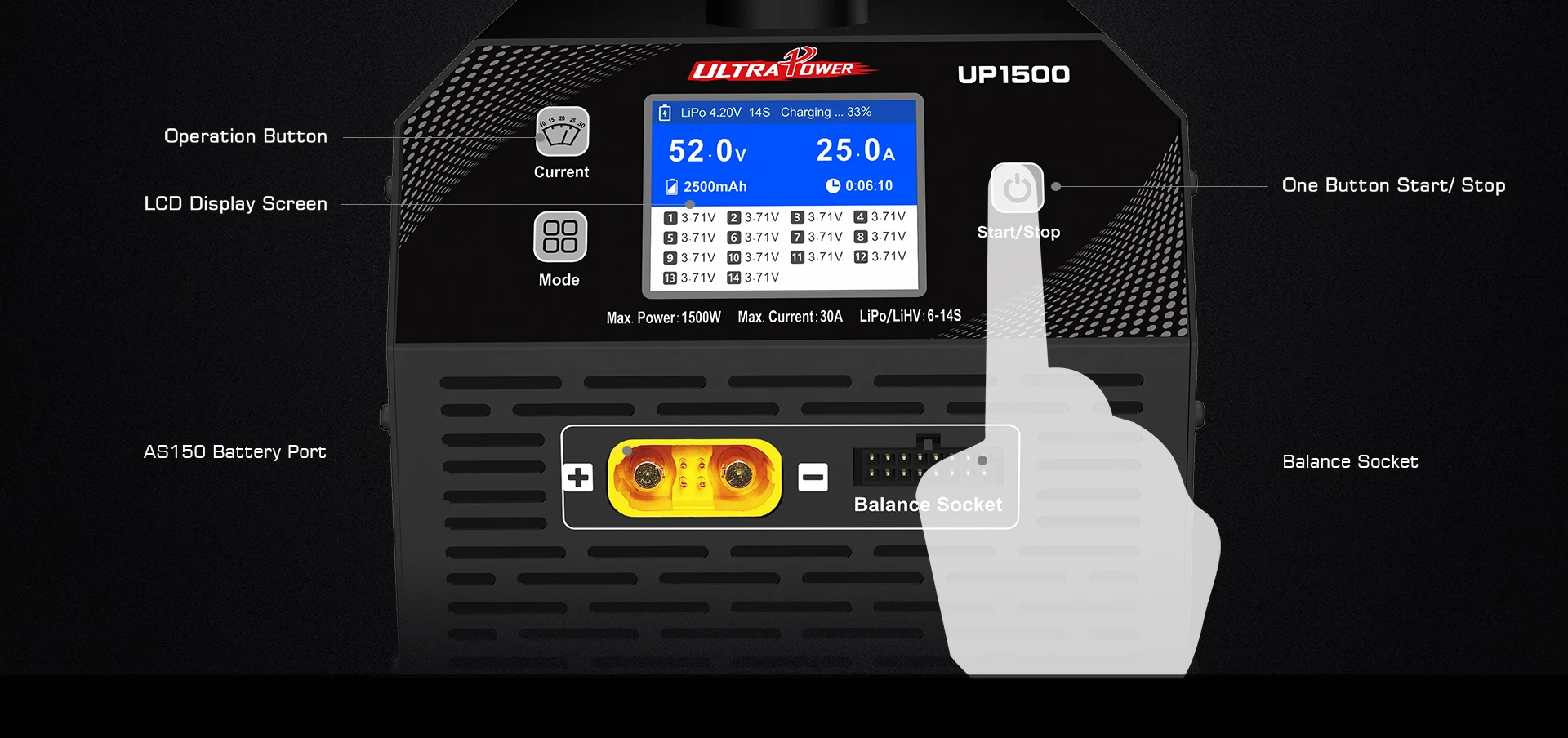 Ultrapower UP1500 30A 6-14S LiPo/LiHV Intelligent Charger