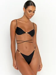 Solid Color Bikini Set for Women, Sexy Swimwear, Push Up Swimsuit, String Bathing Suit, Beach Wear, Summer Bikini, 2025