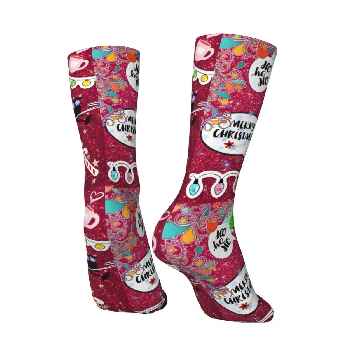 A Mistle-Toast To The Holiday Season Men's Socks Retro Harajuku Street Style Novelty Pattern Crew Sock