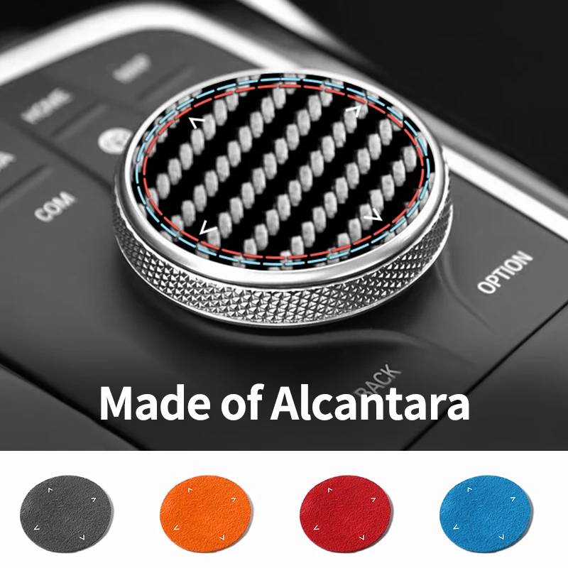 

For BMW 1er 2er 3er 4er Z4 X3 X4 IX3 X5 X6 Car Console Multimedia Knob Trim Sticker Carbon Fiber Interior Tuning Accessories