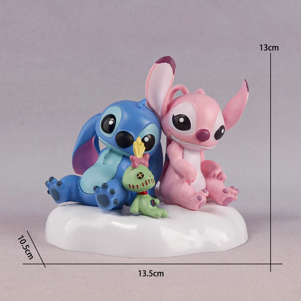 Disney Stitch Lovers Model Doll Angel Kissing Stitch Statue Desktop Display Figurines Ornaments Valentine\'s Day girlfriend Gifts