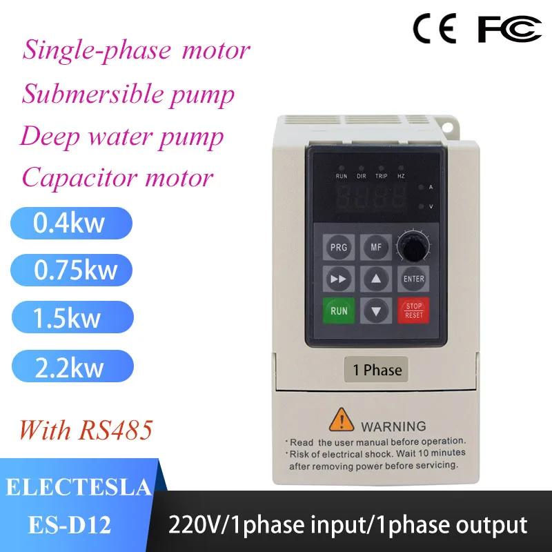 

VFD 220V 0.4KW 0.75KW 1.5KW 2.2KW Single-phase Input 220V Single-phase Output 220V Single-phase Motor Speed Regulator Controller