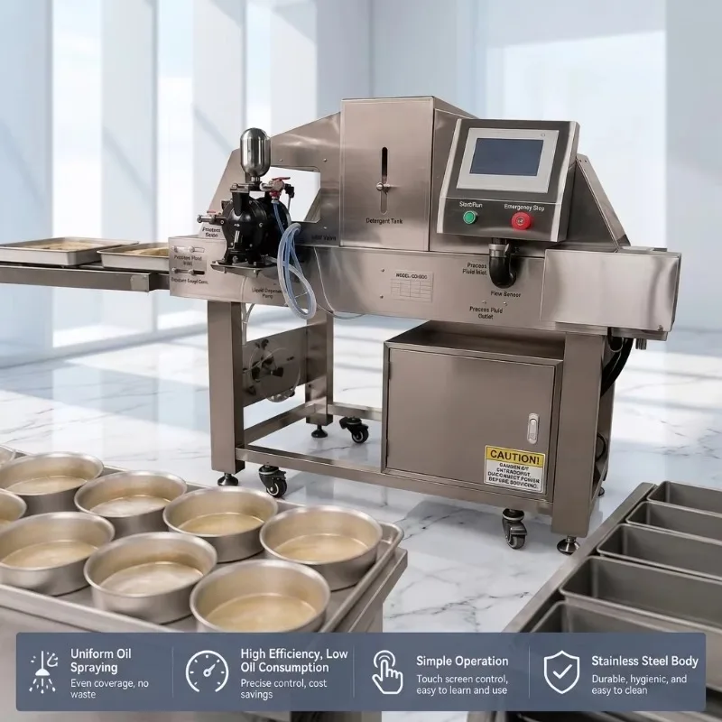 Cake Mold Oil Spraying Machine Food‑Grade Stainless Steel Device For Muffin Tray Release Agent Coating Customized