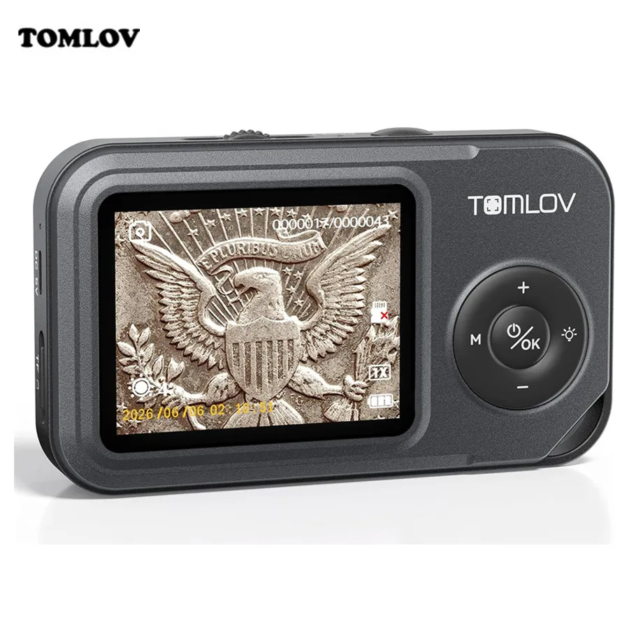 TOMLOV P50 Digital Microscope For Kids Handheld Adjustable Focus Coin Microscope with 2.4