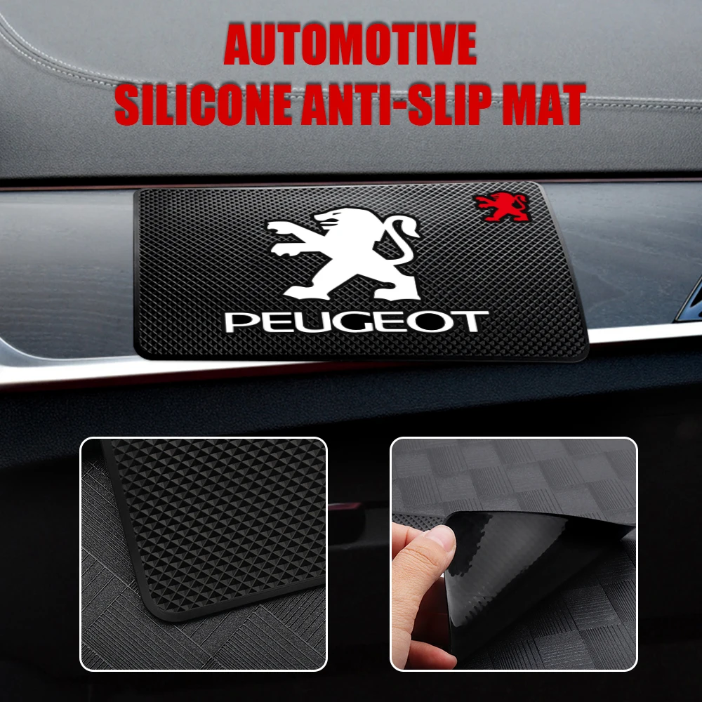 Car Dashboard Sticky Anti-Slip Mat Silicone Anti Slip Storage Pads For PEUGEOT 3008 5008108 206 207 208 301 307 406 407 408 2008