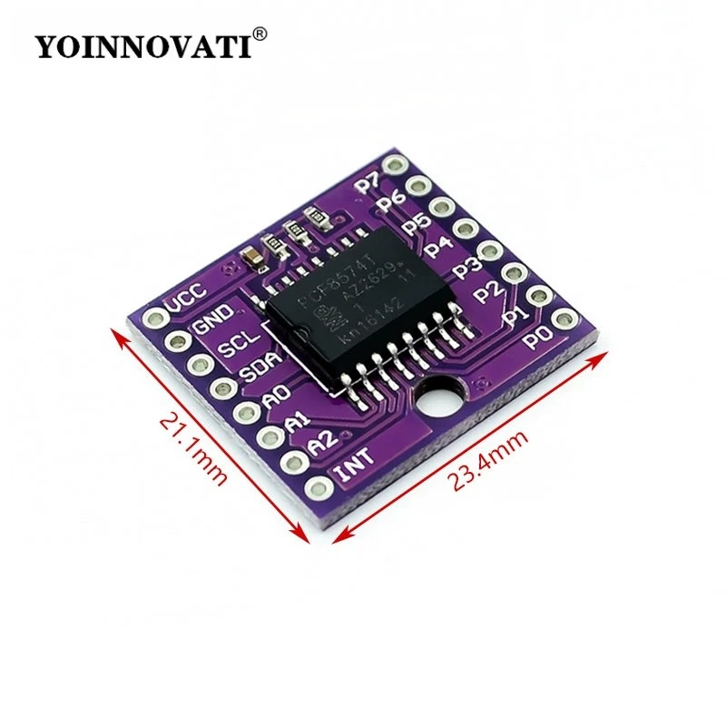 MCU-8574 PCF8574T DC2.5-6V Adapter Board Expansion Board Module I/O Support for I2C Iic Port Interface Cascade Expansion Module