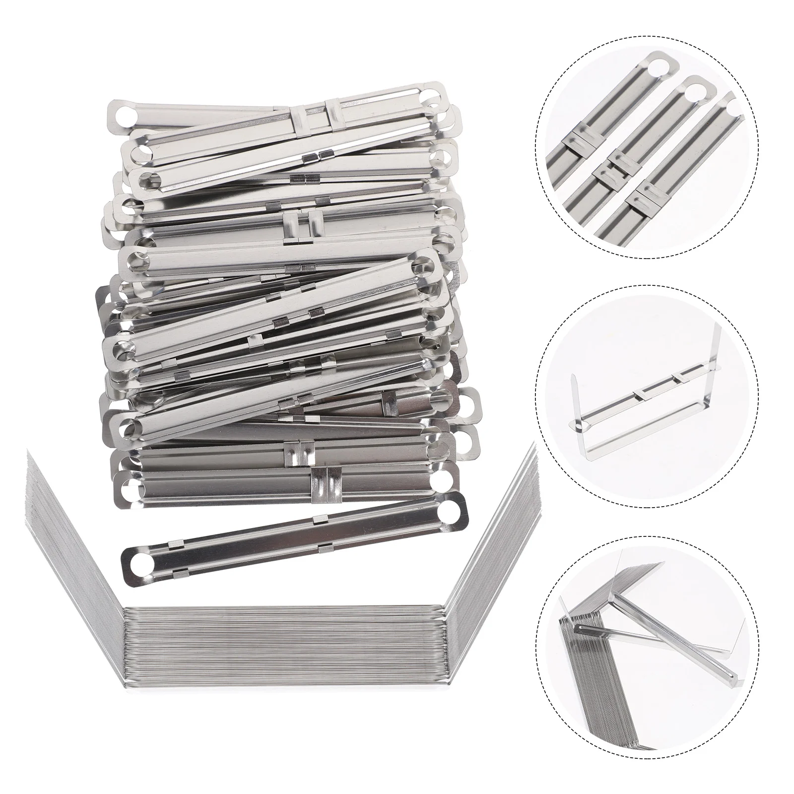 150 Pcs Spiral Binding Machine Binder Clip Ring Office Circles Stationery Fasteners Book Materials Silver