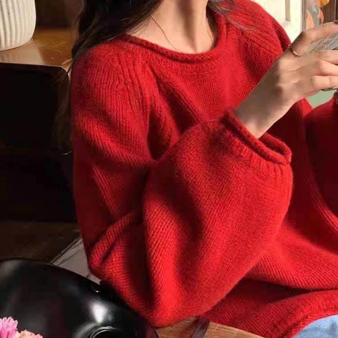 Fashion Harajuku Loose Long Sleeve Women Sweater Autumn Winter Jumpers Knitwear Soft Warm Chic Solid Femme Sweater Pullover Tops