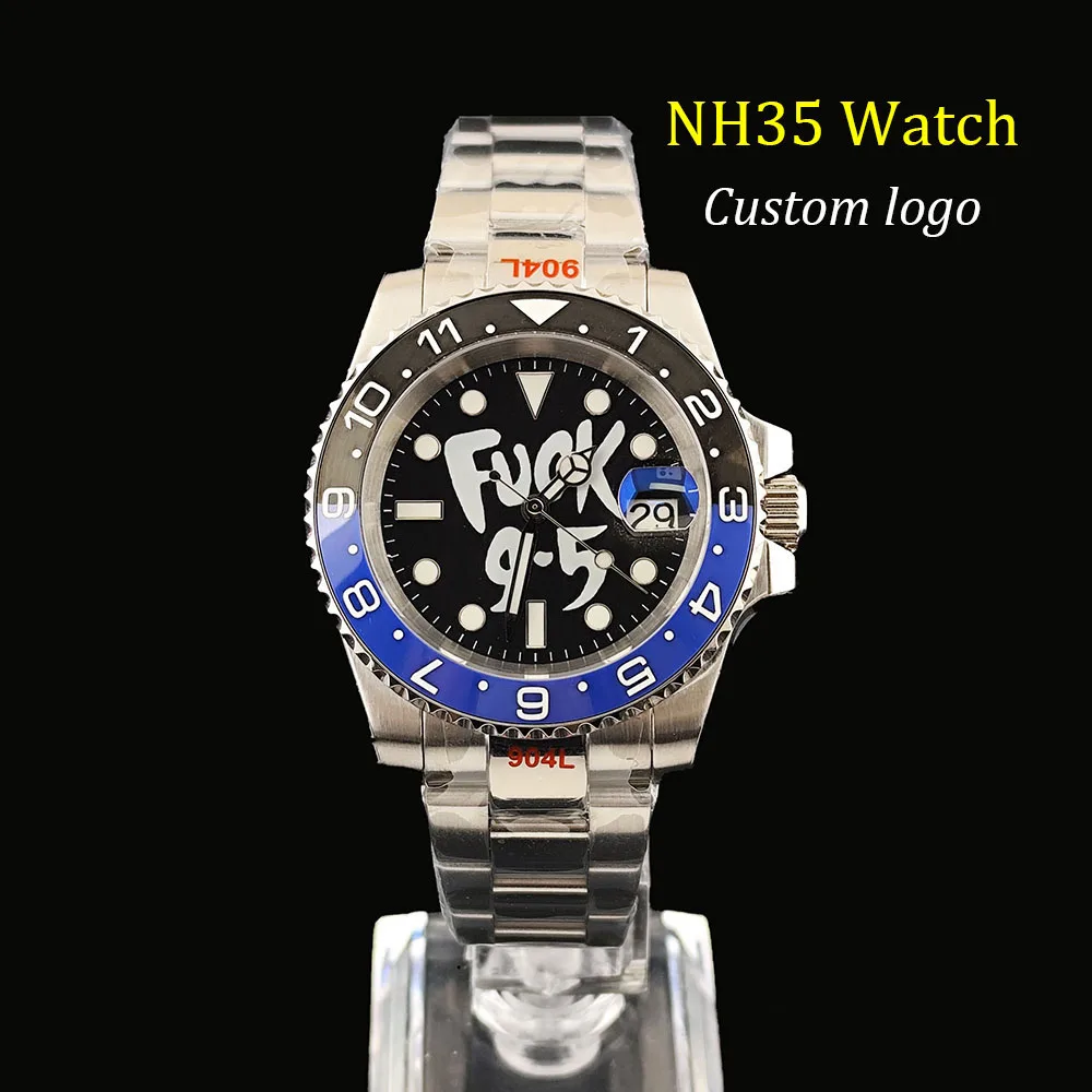 

NH35 Часы Мужские часы из нержавеющей стали Автоматические механические часы с сапфировым стеклом Спортивные водонепроницаемые часы с механизмом NH35