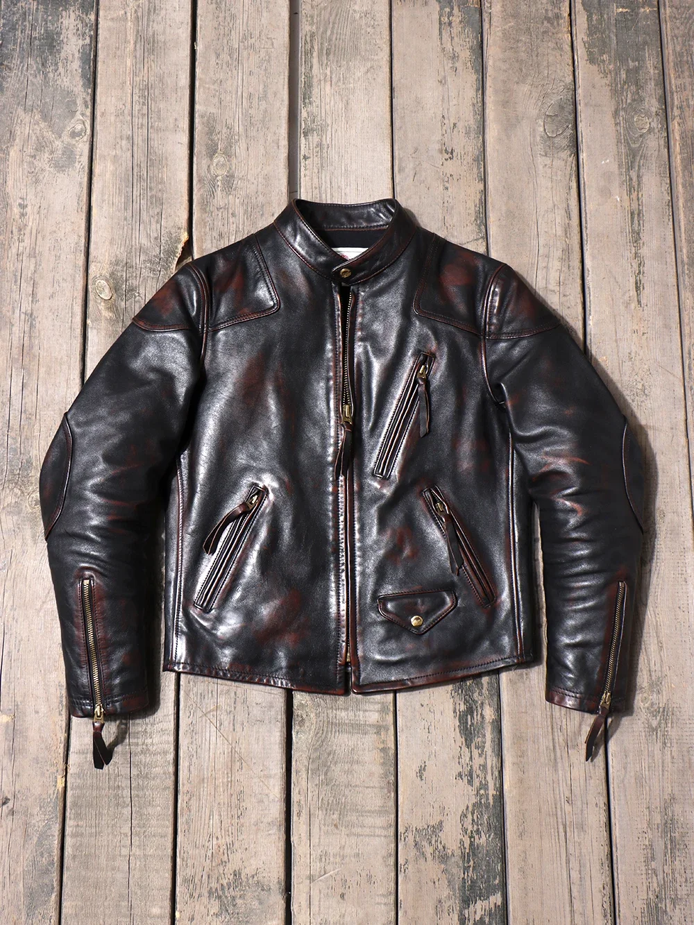 Tea Core Horseskin Venom Biker Leather Wash Distressed Tom Hardy