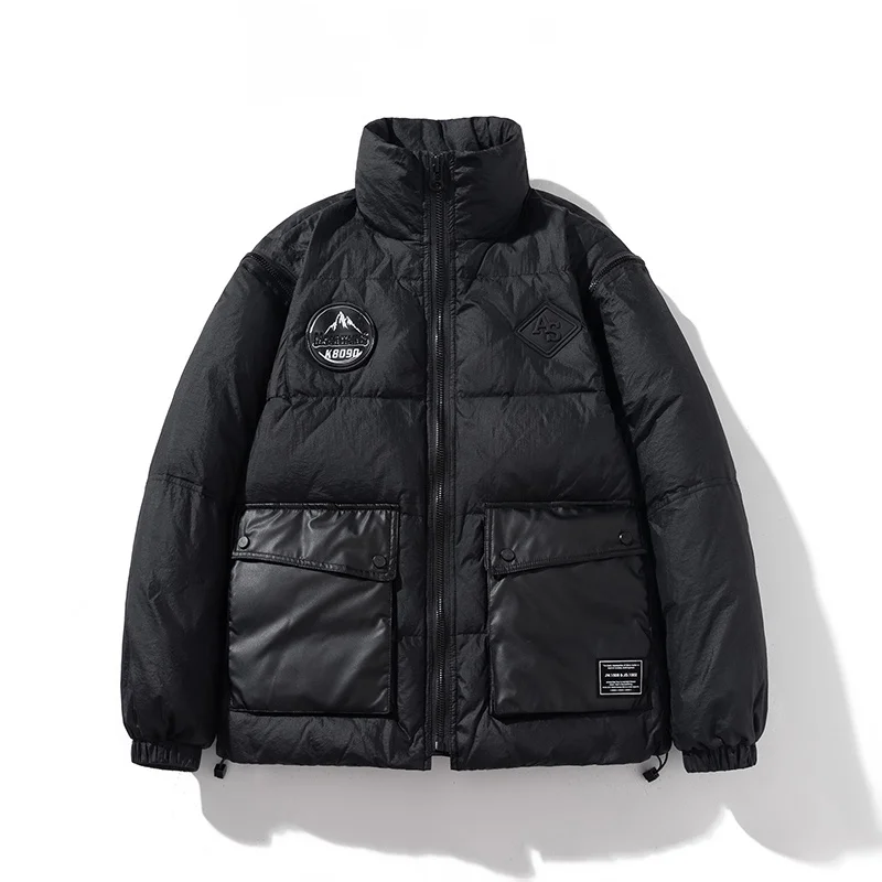 

American Sle Loose Workwear down Vest Jaet Men's Winter Thiened Stand Collar Padded Coat Women's Versatile Outerwear