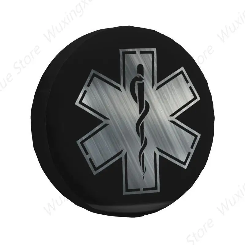 Emt Star Of Life Spare Wheel Cover for Jeep Hummer 4x4 SUV Custom Paramedic Medic Tire Protector 14